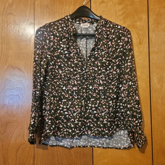 ZADIG & VOLTAIRE Tink Abstract Print Top Blouse Shirt Women’s S Black Multi - Picture 5 of 14